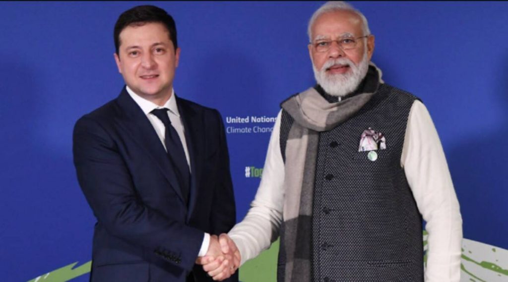 PM modi with ukraine Pm Volodymyr Zelenskyy
