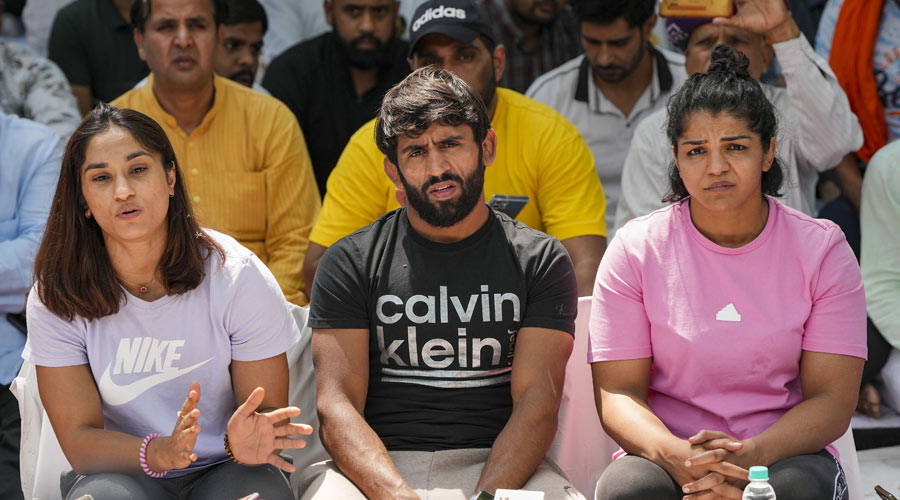 Sakshi Malik at wrestlers protest