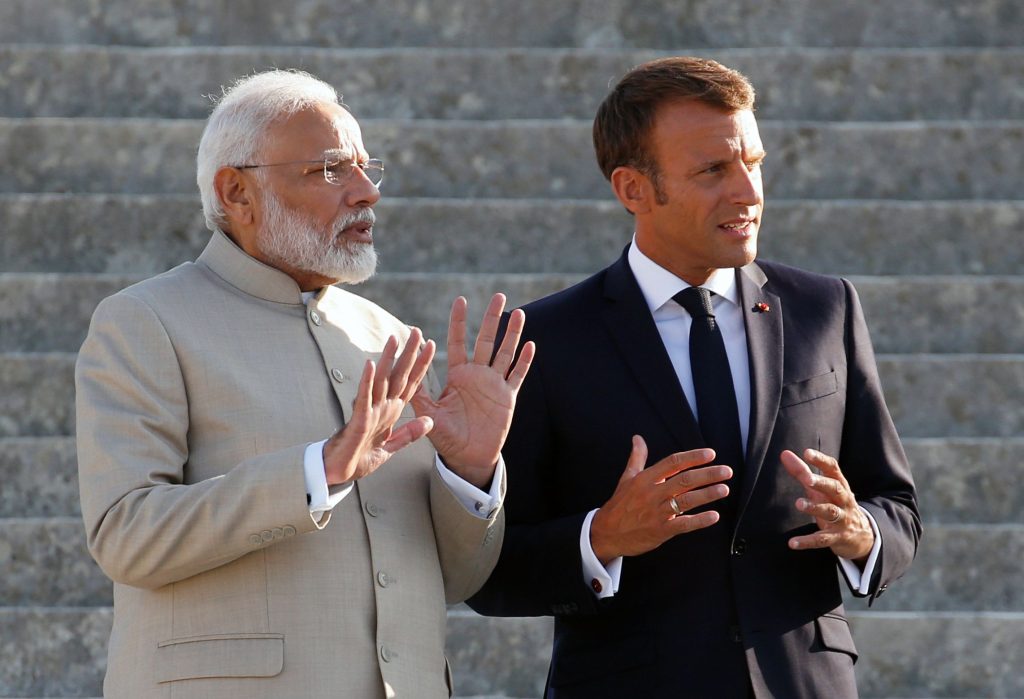 French President Emmanuel Macron and Indian Prime Minister Narendra Modi 