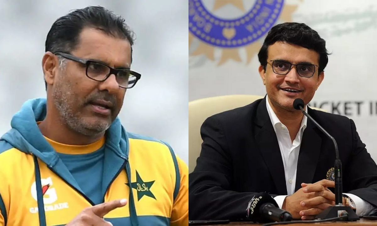 Waqar Younis and Sourav Ganguly