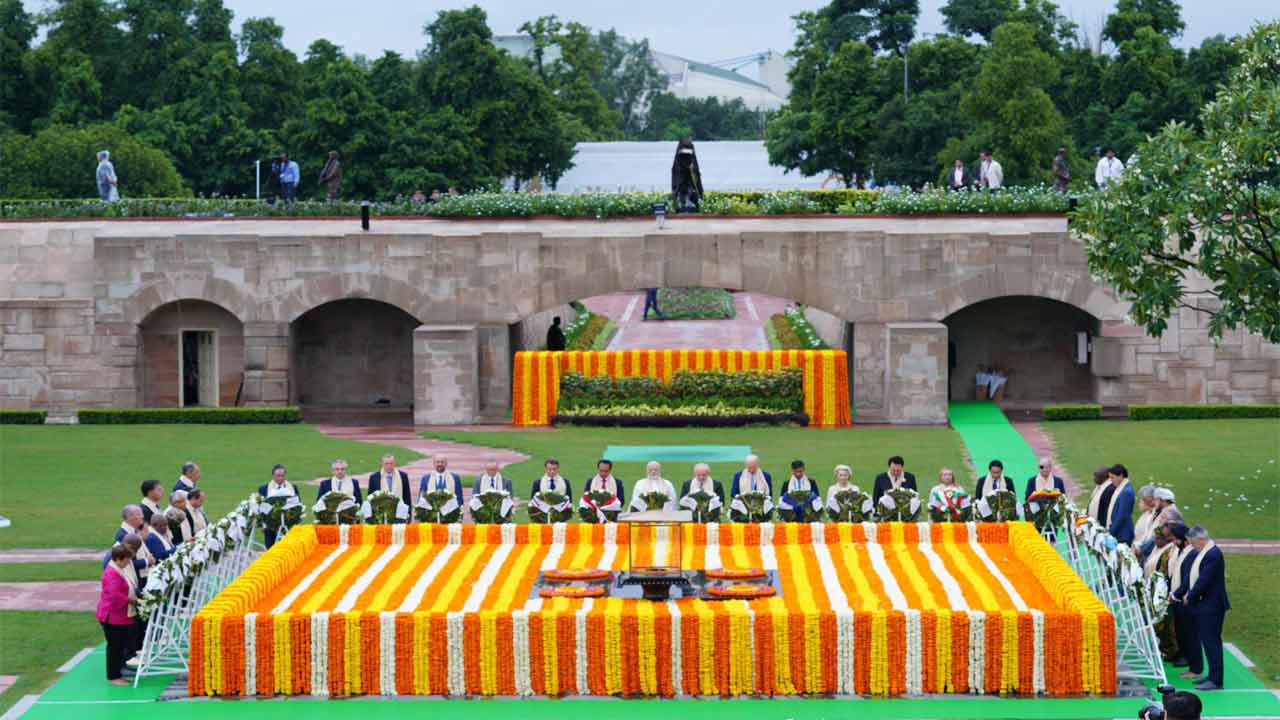 World leaders paying respect to Mahatma Gandhi post-G20