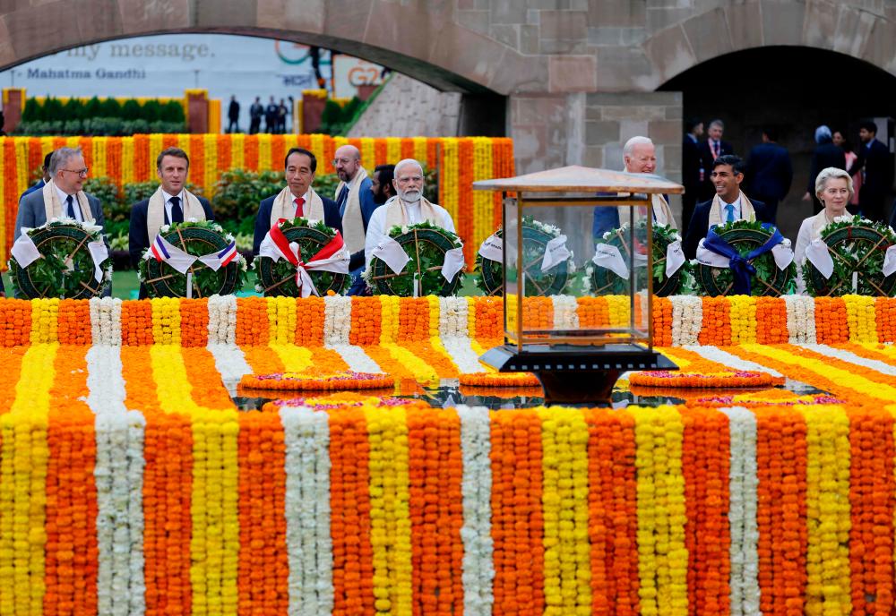 World leaders paying respect to Mahatma Gandhi post-G20