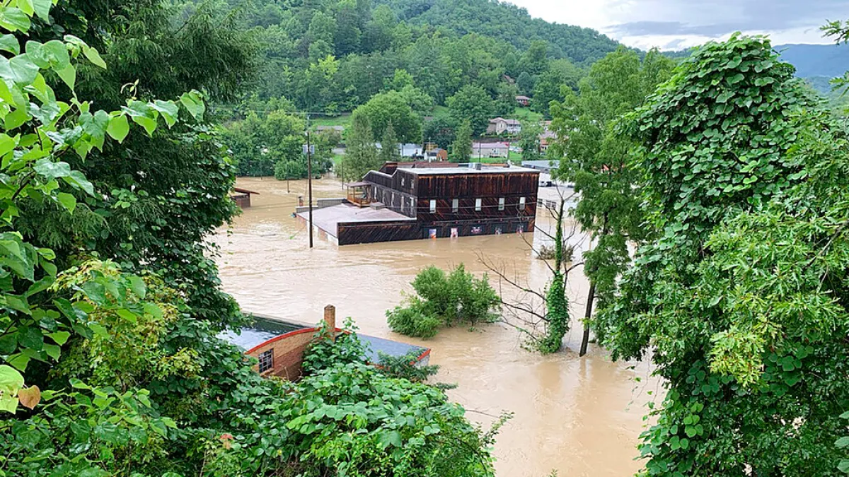 floodwaters in Louisville, Kentucky