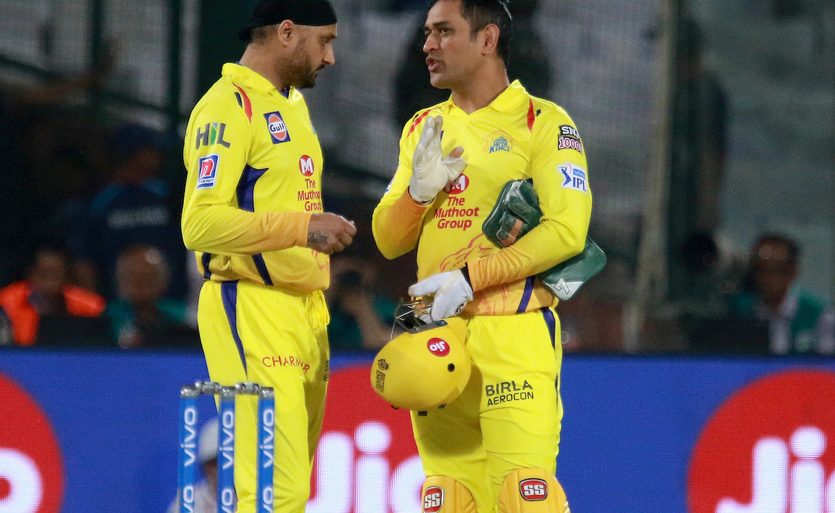 Harbhajan Singh and Dhoni